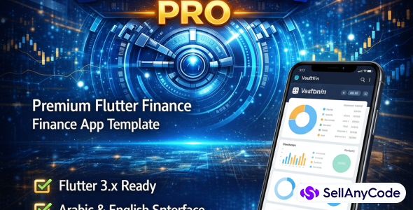 VaultFin Pro Flutter Finance App Template (Arabic + English)