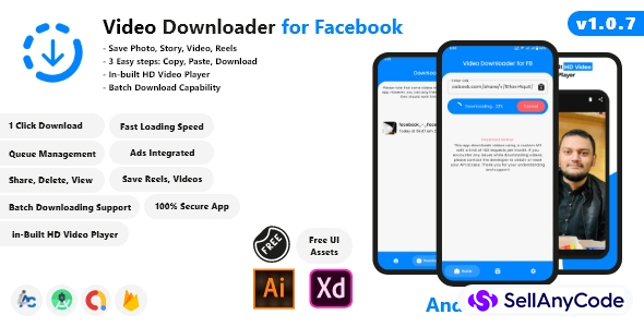 Video Downloader for Facebook - Android Studio, AdMob, Android 16
