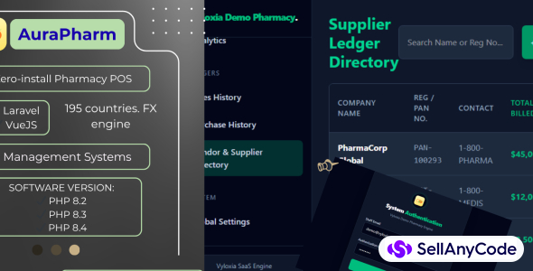 Vyloxia - Global Edition Pharmacy POS | 195 Countries | Desktop Launcher | FX Currency Engine