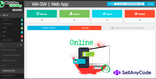 WA-GW | WhatsApp and SMS GateWay (Bulk and Chatbot) with SAAS Support