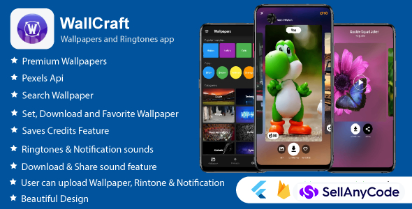 WallCraft Wallpapers and Ringtones Flutter app