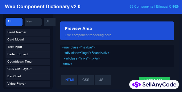 Web Component Dictionary v2.0 — 83 Ready-to-Use Web Components