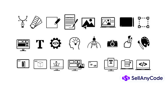 Web Design & Development Line Icons