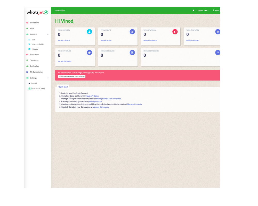 WhatsJet SaaS - A WhatsApp Marketing Platform with Bulk Sender