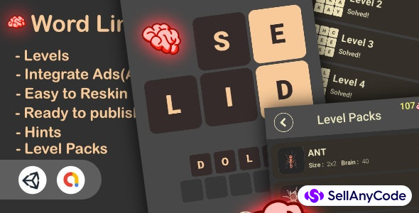 Word Link Game(Unity Game+Admob+Android+iOS)