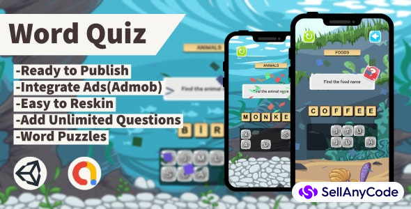 Word Quiz Game (Unity+Admob+Android+IOS)
