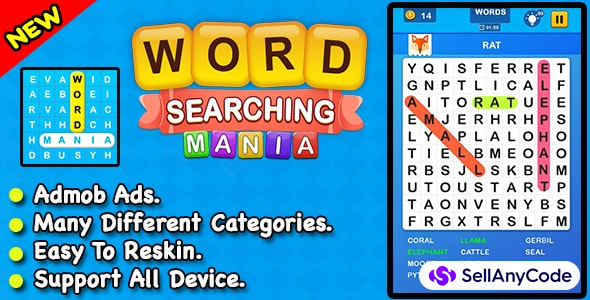 Word Searching Mania Puzzle Game For Android