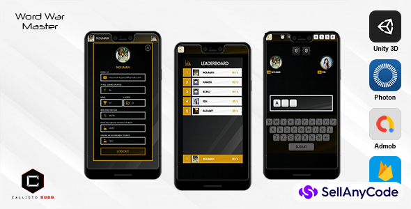 Word War Master - Online Multiplayer Game (Unity 3D + Admob + Firebase + Photon)