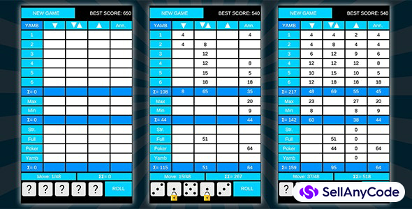 Yamb dice game - Unity source code