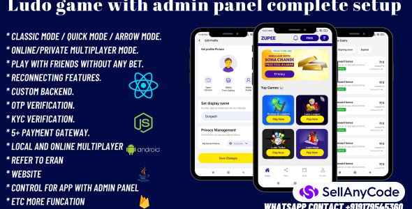 Zuppee Game Development With Admin Panel - Complete Setup (Node.js)