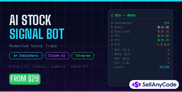 AI Stock Signal Bot - Python Trading Signals with Claude AI & Telegram