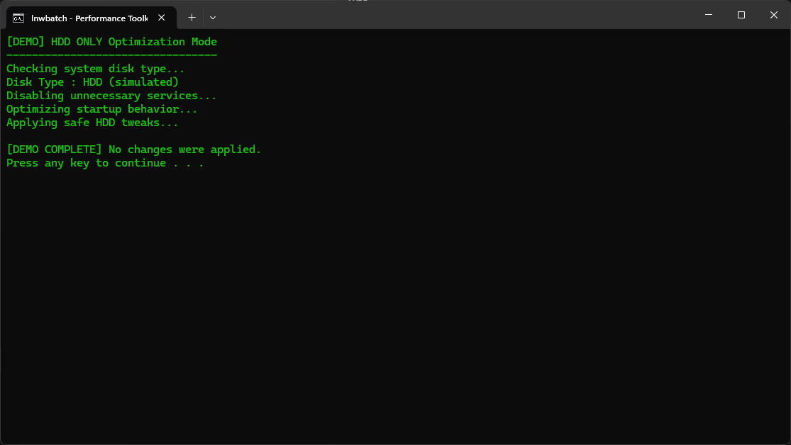 lnwbatch CMD Script Make Old Windows 11 Laptop FAST Again