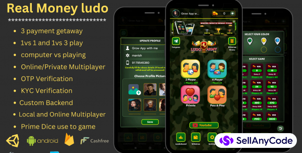 ludo army game android app with admin panel (Real money ludo Tournament )