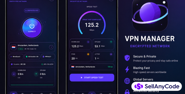 VPN Manager Modern Android VPN Template