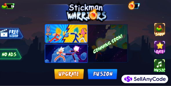 stickman warrior mobile game unity