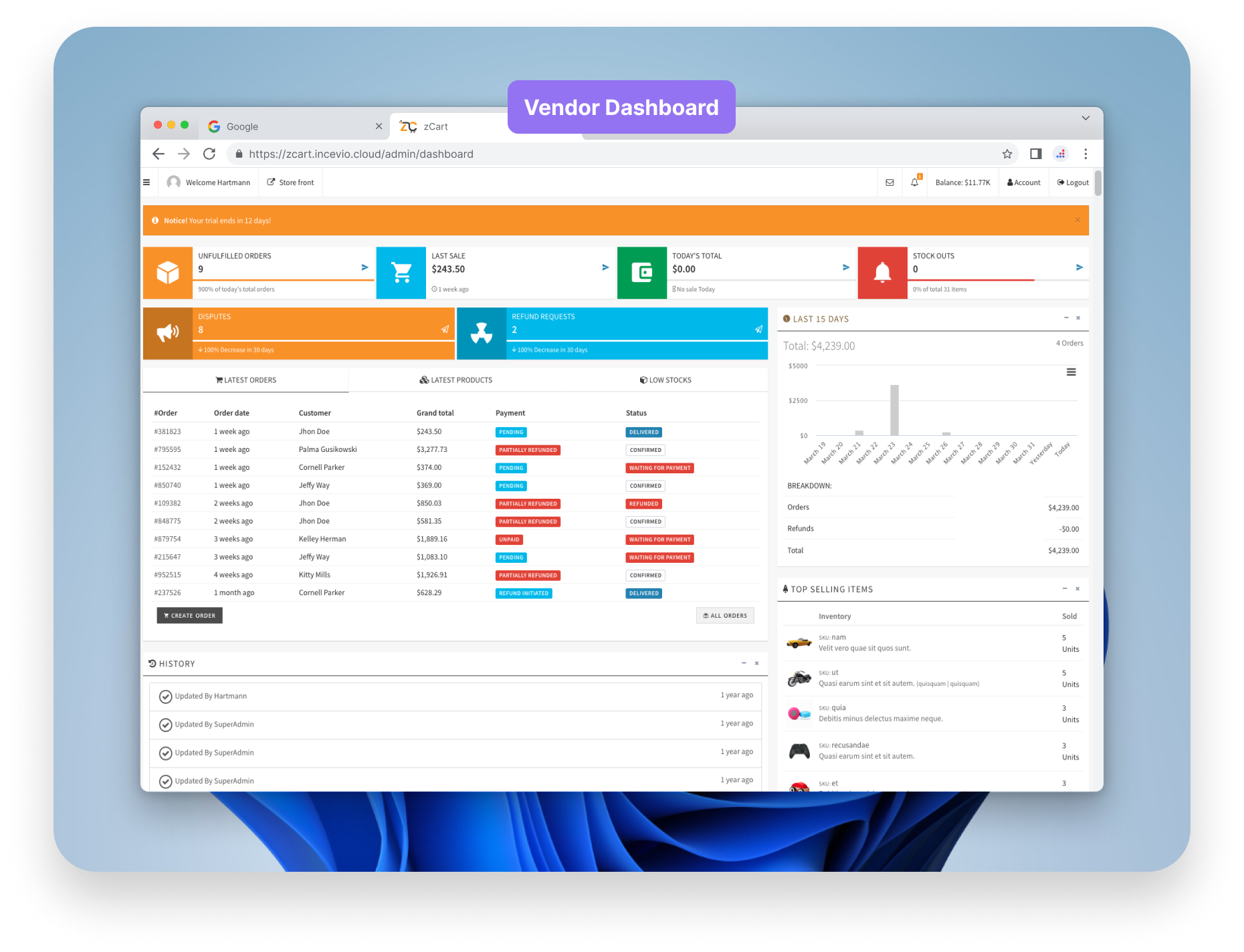 zCart Multi-Vendor eCommerce Marketplace