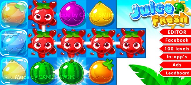 Juice Fresh Match 3 Complete + EDITOR - Sell My App