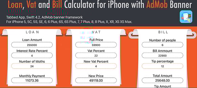 Loan, Vat & Bill Calculator