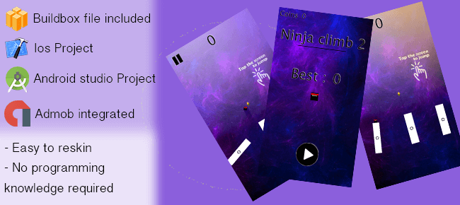 Ninja Climb 2 game for ios & android App - Sell My App
