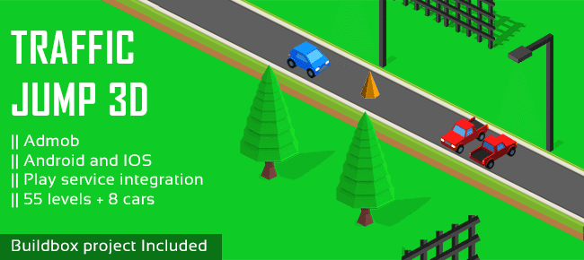 Traffic Jump Isometric BuildBox app - Sell My App